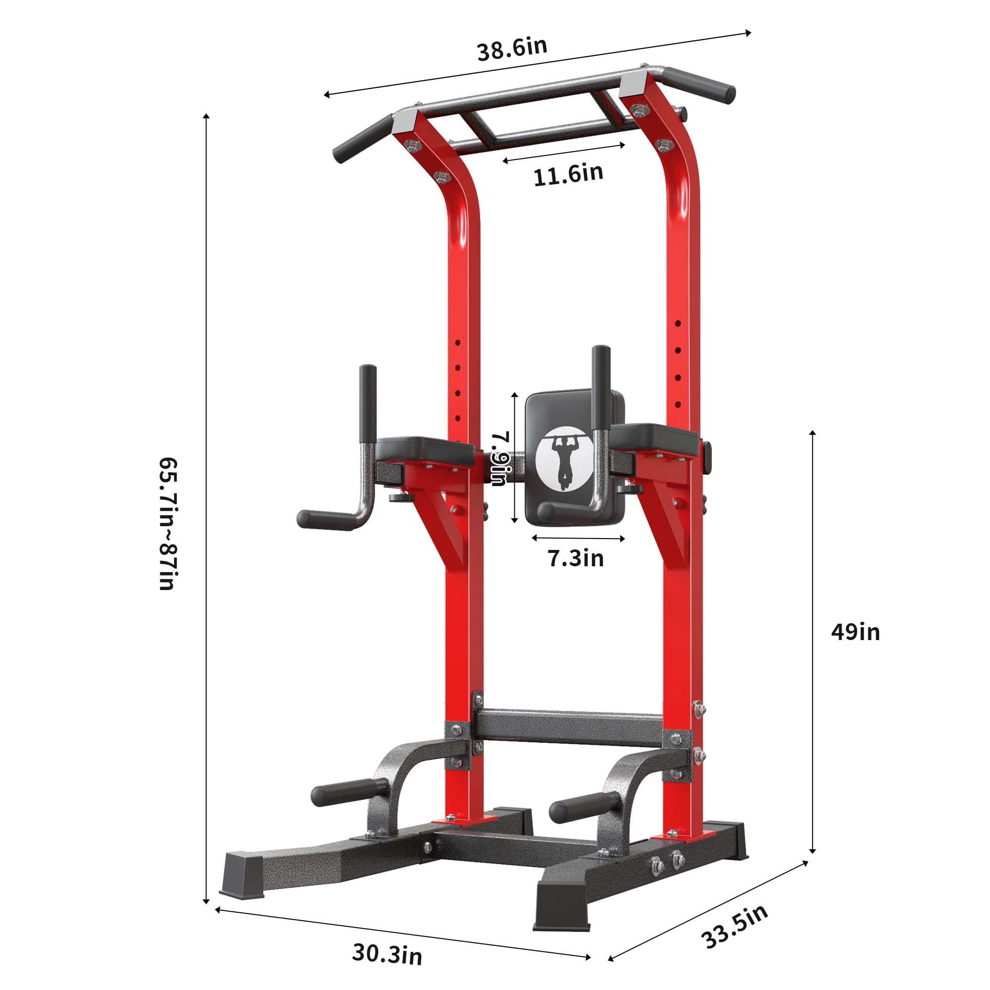 SogesPower Power Tower Dip Station Pull up Bar Stand with Adjustable Height, Multifuctional Training Equipment for Home Gym