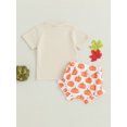 thumbnail image 4 of Inevnen Halloween Clothes for Baby Girls Pumpkin Print Short Sleeve T-Shirt + Ruffles Shorts Set, 4 of 7