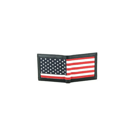MISC  NOVELTY CLOTHING 802AF RFID LEATHER CANVAS BIFOLD WALLET WITH AMERICAN FLAG