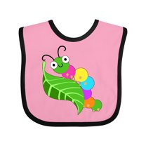 Inktastic Cute Caterpillar on Leaf Boys or Girls Baby Bib