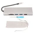 thumbnail image 1 of Carcasa 8 del SSD del interfaz del eje M.2 del USB C en 1 estación de acoplamiento de la aleación de aluminio USB C de la transferencia de 100W 5Gbps para ganar, 1 of 5