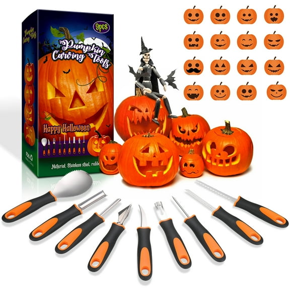 Healifty Pumpkin Lantern Making Decoration Tools As Shown 9Pcs
