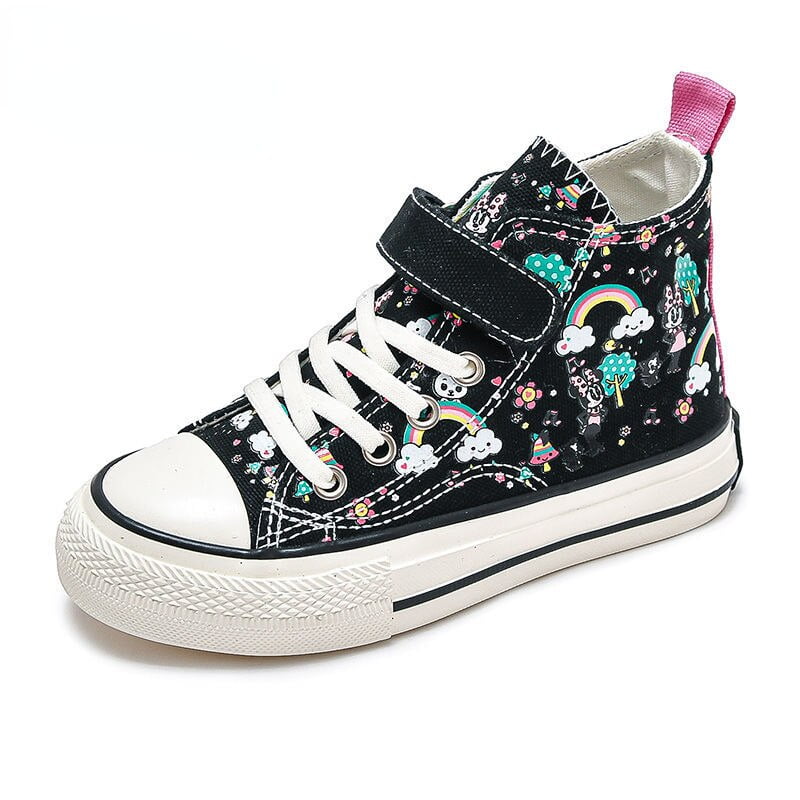 Disney Minnie Mouse High Top Canvas Shoes Children s Casual Basketball Running Sneakers Middle and Big Children s Sneakers Walmart
