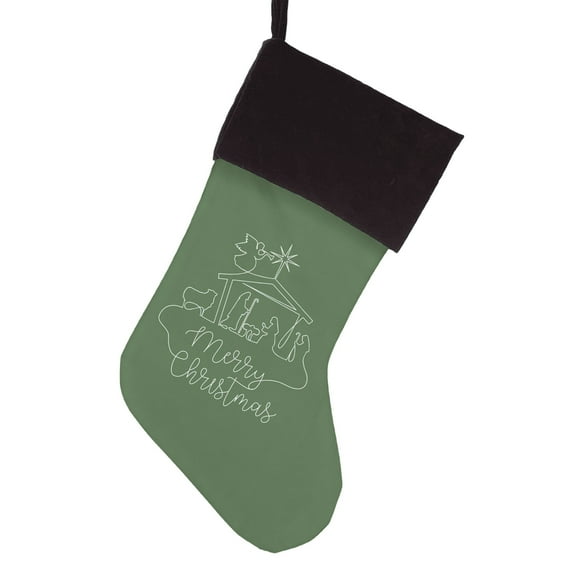 Nativity Christmas Stocking, Custom Holy Family Holiday Decor, 19"