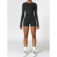 thumbnail image 2 of KelaJuan Women’s Two Piece Yoga Outfits Long Sleeve Crew Neck Tops and Shorts Set Active Wear, 2 of 6