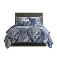 thumbnail image 4 of Cotton Bedding Set 6 Piece Printed Cotton Quilt Set with Throw Pillows Indigo King/Cal King,Comforter Set, 4 of 6
