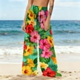 thumbnail image 2 of Levmjia Womens Swim Pants Floral Printed Cover Up Quick Dry Sunscreen Sun Protection Wide Leg Beach Lightweight Vacation Bohemian Style, 2 of 7
