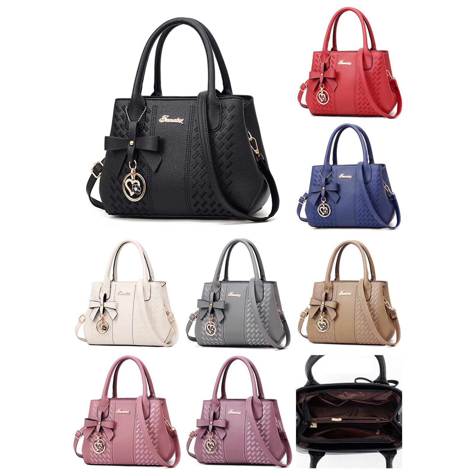 HMSHA Classic European and American Fashion Middle Aged Mother Handbag Genuine Leather Purses Handbags for Women Vintage Handmade Real Leather Shoulder Bag Crossbody Satchel Purse with Strap