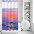 thumbnail image 3 of No Hook Shower Curtain, Sparkling Sea Shower Curtains for Bathroom with See Through Top Window, Summer Beach Abstract Fantasy Art Waterproof & Washable Bath Curtain Narrow 54"x78", 3 of 9