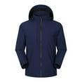 thumbnail image 4 of Rain Jacket Women Water_proof Lightweight Packable Raincoat Windbreaker Outdoor Hooded Travel Jacket Outerwear Solid Tops With Pockets (Navy,S), 4 of 5