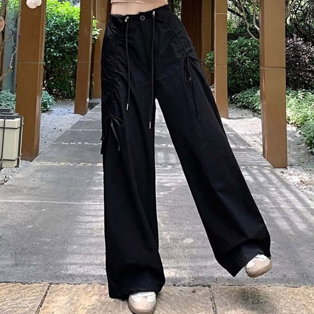 WILLBEST Pantalones Cargo Casuales para Mujer, de Cintura Alta, Holgados, de Trabajo, con Bolsillos, para Uso Diario. Chica