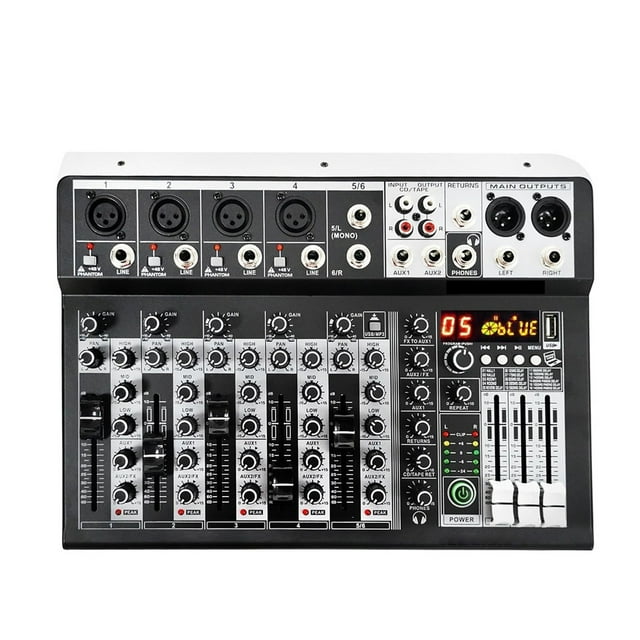 Professional 4 6 8 Channel Mixer Sound Mixing Console With USB Interface 99DSP 48V Phantom Power For Recording Streaming ,Smart Fader
