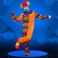 thumbnail image 2 of KAKOWELY Disfraz de payaso de carnaval, disfraz de Halloween para adultos, traje de payaso para hombre, fiesta con sombrero - Talla 5XL (ZC-005), 2 of 4