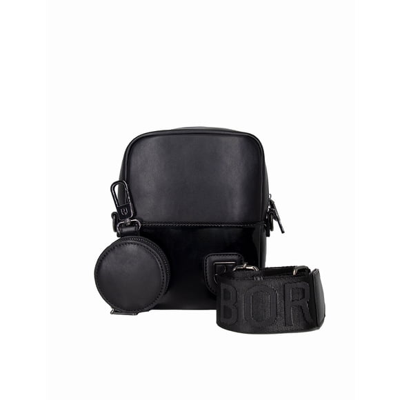 Bandolera Crossbody Boroni Negro/Charol Con Correa Ajustable