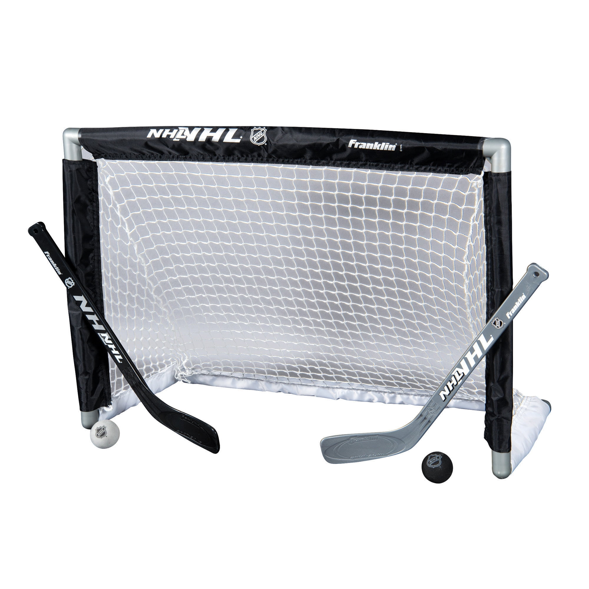 Franklin Sports NHL Mini Hockey Goal Set with 2 Sticks & 2 SoftFoam