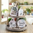 thumbnail image 4 of Ohmyroo Farmhouse Style 3-Tier Layered Tray Centerpiece Decor Set, Rustic PVC Handicraft Display Stand for Tabletop, Counter, Living Room, Kitchen, Dining Room Shelf Ornamental Accent Piece, 4 of 6