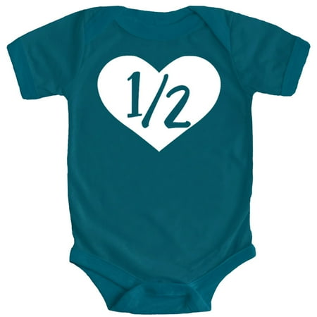 

Half Birthday Bodysuit Girls 1/2 in Heart Birthday Glitter Gold Outfit for Baby Girls Oceanside Bodysuit 12 Months