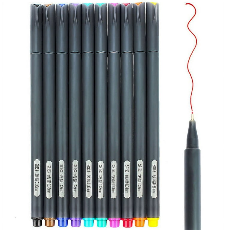 Fineliner Color Pens 0.4mm Pack Of 10 Colored Fine Liner Sketch Drawing Pen