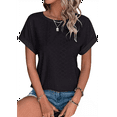thumbnail image 2 of 1pcs Womens Short Sleeve Tops Black S To prevail in kind, 2 of 8