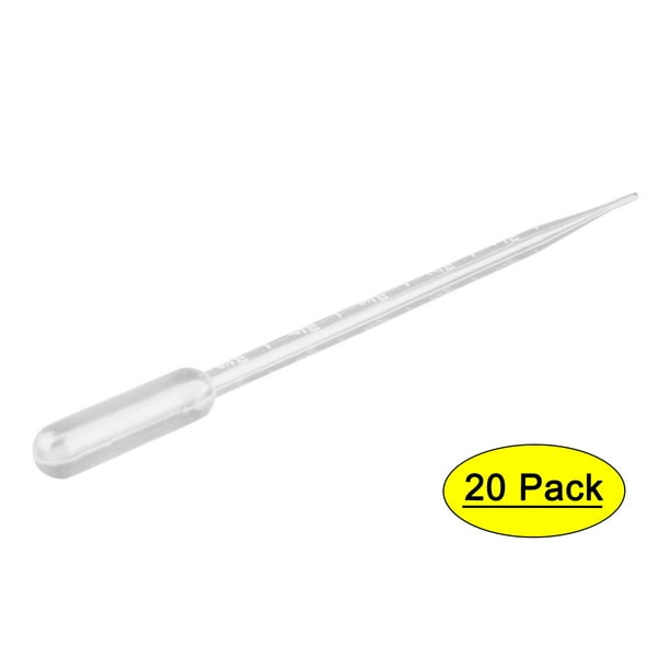 Plastic Transfer Pipettes Graduated Dropper Clear 5ml Capacity 20 Pcs