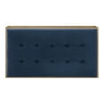 thumbnail image 4 of Weston Home Oddie Gold Finish Velvet Button Tufted Rectangular Ottoman, Blue, 4 of 7