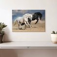 thumbnail image 2 of Elephant Stock Black And White Horses Wall Art - Horizontal Canvas Wall Art - Living Room Wall Decor - Animal Canvas - Blue And Black Decor - 12" x 8", 2 of 4