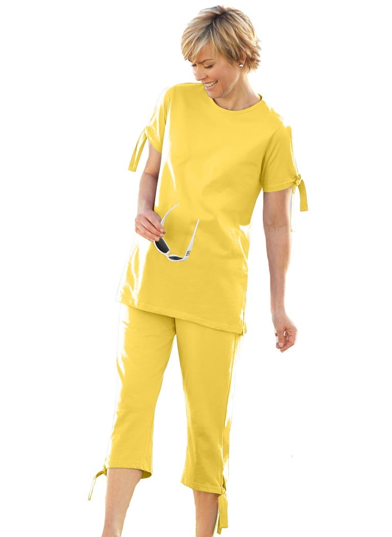 Women's Capri Pantset with Slit Ties 
