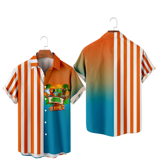Retro Bowling shirts Short Sleeves 3D Printed Short Sleeves Casual