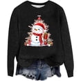 thumbnail image 1 of WEAIXIMIUNG Sweatshirts pour Femmes Col Rond Mode Automne/hiver Pull Extérieur Col Rond Imprimé de Noël Pull à Capuche Tricoté Grossier, 1 of 5