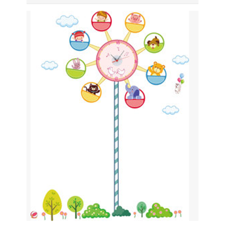 Ferris Wheel Decoration DIY Wall DIY Clock Adhensive Ferris Wheel Art PVC Kid Bedroom Home Decoration, Wall Paper ()