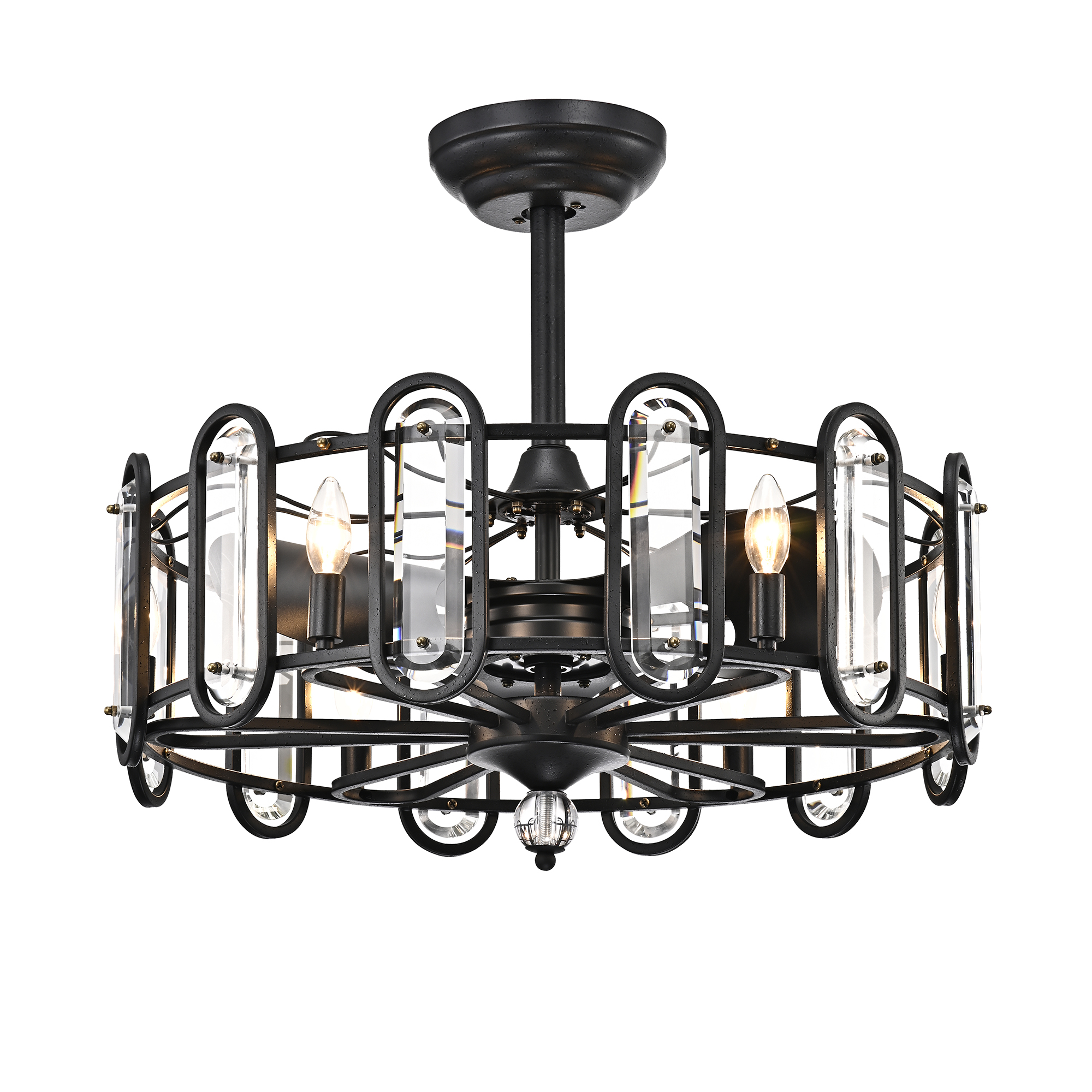 Lyan 26-inch 3-Blade 6-Light 26-inch Fandelier
