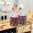thumbnail image 3 of Yayeee 2 Pack Qtip Holder Bathroom Cotton Swab Canister with Lid Clear Dispenser Set, Colorful Plaid, 3 of 6