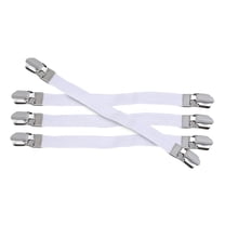 AUQ 4Pcs Ironing Board Cover Fasteners Elastic Bed Sheet Fasteners Suspenders Band Straps Clips Non Slip Corner Holder Gripper