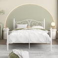 thumbnail image 2 of VECELO Full Metal Bed Frame with Headboard and Footboard, Heavy Duty Slat Support Platform Frame for Bedroom, No Box Springs Needed, White, 2 of 5