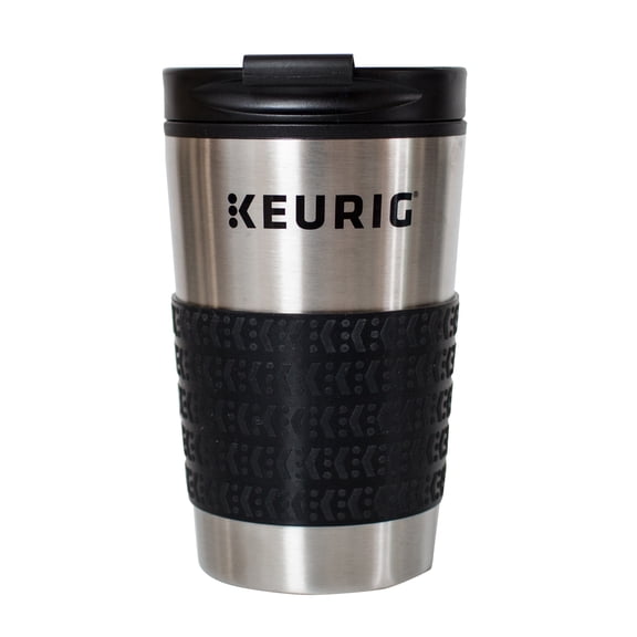 Keurig® 12oz Stainless Steel Insulated Coffee Travel Mug, Fits Under Any Keurig® K-Cup Pod Coffee Maker (including K-15/K-Mini), Silver
