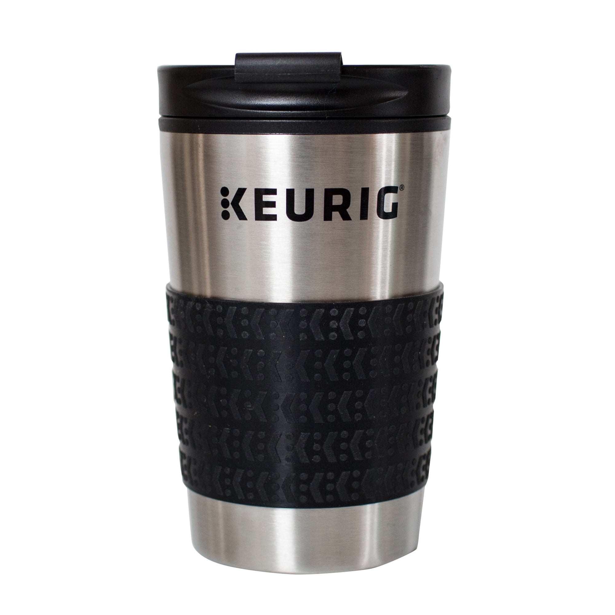 Keurig® 12oz Stainless Steel Insulated Coffee Travel Mug, Fits Under Any Keurig® K-Cup Pod Coffee Maker (including K-15/K-Mini), Silver