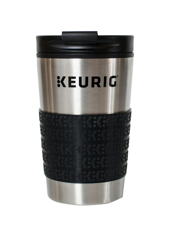 Keurig 12oz Stainless Steel Insulated Coffee Travel Mug, Fits Under Any Keurig K-Cup Pod Coffee Maker (including K-15/K-Mini), Silver