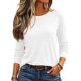 thumbnail image 4 of Long Sleeve Shirts For Women Casual Tops Fall Outfits 2026 Winter Clothes Breathable Comfort Lightweight Basic Tees Solo Or Layered, 4 of 5