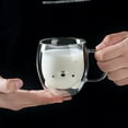 Cartoon glass Mark milk juice bear double layer coffee cup High