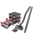 thumbnail image 6 of Yolispa Heavy Duty Furniture Lifter Movers Dolly Wheel Roller Bar Hand Tools Set with 360° Rotation 5 Wheels Small Flat Dolly, 880 Lbs Capacity, Black, 6 of 7