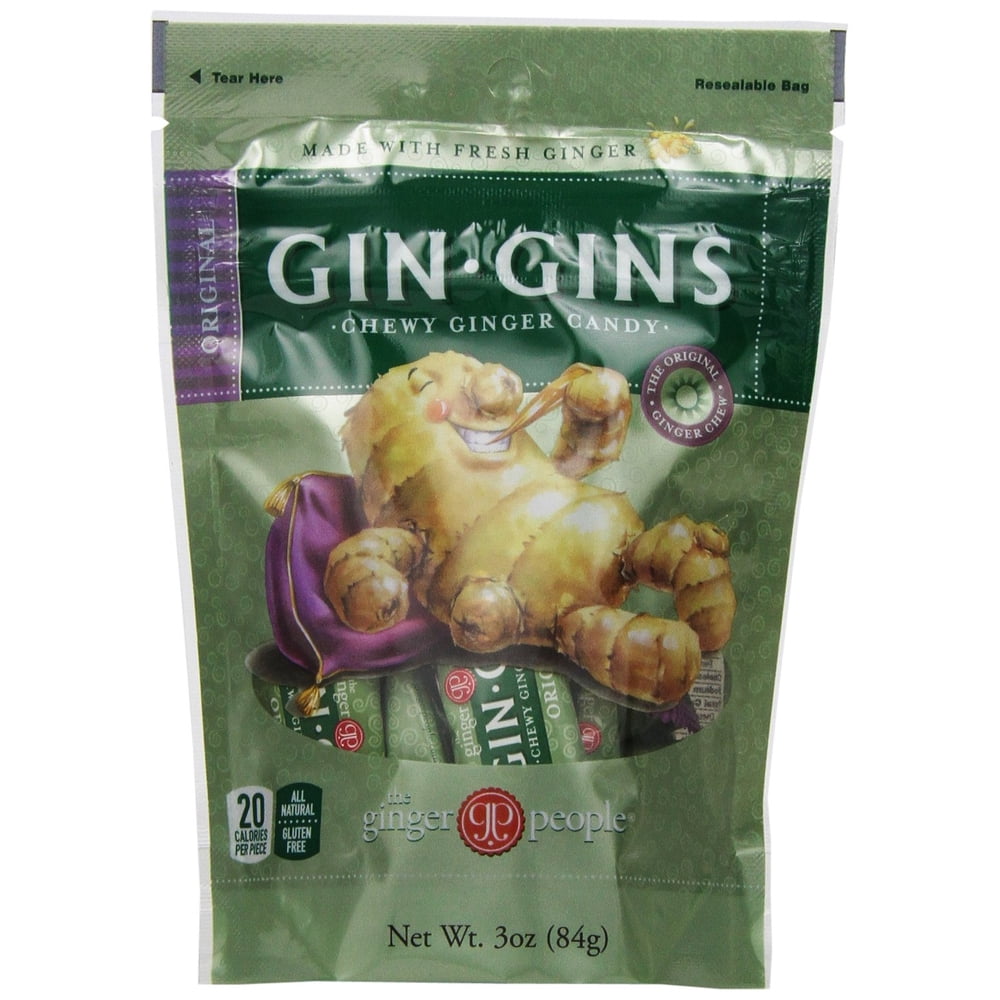 The Ginger People Original Ginger Chews, 3Ounce Bags (Pack of 24