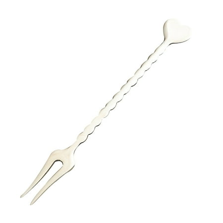

Nordic Style Stainless Steel Two Prong Fruit Forks Metallic Vintage Heart Cucurb