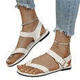 thumbnail image 3 of YOUYEDIAN Women's Sandals Summer Slip on Beach Comfortable Slippers Non Slip Casual Orthopedic Flat Shoes (White), 3 of 5