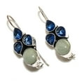 thumbnail image 2 of Prehnite, Tanzanite Gemstone 925 Sterling Silver Jewelry Earring 1.58", 2 of 2