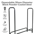 thumbnail image 4 of Sunnydaze Outdoor Heavy-Duty Steel Firewood Log Rack Holder and Weather-Resistant Polyester Log Rack Cover - 4' - Black, 4 of 10