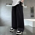 thumbnail image 4 of HAPIMO Boys Kids Drapey Wide Leg Pants Elastic Waist Lightweight Trousers for Loungewear and Daily Wear Black 120, 4 of 6