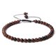 thumbnail image 1 of Nvzi Pulsera de cuentas hecha a mano, pulsera de cuentas finas de 4 mm tejida con cuentas de piedra natural ajustables, pulsera hecha a mano (roja y negra), 1 of 5