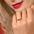thumbnail image 4 of Gem Stone King 14K White Gold Red Garnet Solitaire Engagement Ring for Women (0.37 Cttw, Round 4MM, Gemstone January Birthstone, Size 8), 4 of 5
