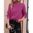 thumbnail image 6 of Long Sleeve Shirts for Women Fall Outfits V Neck T Shirts Button Down Tunic Tops Fashion Clothing Rose Red L, 6 of 7