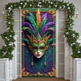 thumbnail image 6 of Ornate Mardi Gras Banner Feathered Masquerade Display Purple Green Color Intricate Pattern Carnival Background for Mardi Gras Party Masquerade Ball Carnival Celebration, 6 of 6